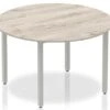 Gladstone Grey Oak 1200 Circle Table Box Frame Leg -Furniture Sale Shop 1200 box frame leg table 1003258
