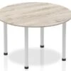 Gladstone Grey Oak 1200 Circle Table Post Leg -Furniture Sale Shop 1200 post leg table 1003257