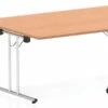 Norton Oak Trapezium Folding Table -Furniture Sale Shop 1600mm trapezium oak