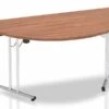 Nova Walnut Semi Circular Folding Table - 1600mm Wide -Furniture Sale Shop 1600mm walnut semi circle