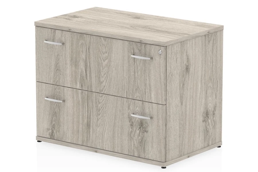 Gladstone Grey Oak 2 Drawer Desk High Side Filer 3 Gladstone Grey Oak 2 Drawer Desk High Side Filer