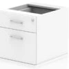 Polar White Fixed Pedestal -Furniture Sale Shop 2 drawer fixed ped white