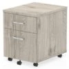 Gladstone Grey Oak 2 Drawer Mobile Pedestal -Furniture Sale Shop 2 drawer mobile ped