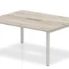 Gladstone Grey Oak 2 Person Double Bench Desk -Furniture Sale Shop 2 person double bench desk