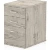 Gladstone Grey Oak 3 Drawer Desk High Pedestal