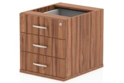 Nova Walnut Fixed Pedestal -Furniture Sale Shop 3 drawer fixed ped walnut