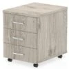 Gladstone Grey Oak 3 Drawer Mobile Pedestal -Furniture Sale Shop 3 drawer mobile ped