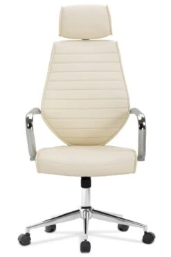 Atlas Cream Leather Office Chair -Furniture Sale Shop atlas 2