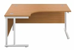 Kestral Cantilever Corner Workstation -Furniture Sale Shop cantilever oak top white leg
