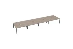 Kestral Grey Oak 8 Person Double Bench Desk -Furniture Sale Shop cb1280cosvgo8p front 45