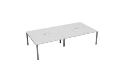 Kestral White 4 Person Double Bench Desk -Furniture Sale Shop cb1280cosvwh4p front 45