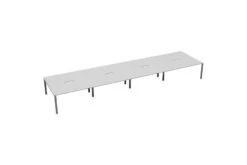 Kestral White 8 Person Double Bench Desk -Furniture Sale Shop cb1280cosvwh8p front 45