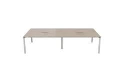 Kestral Grey Oak 4 Person Double Bench Desk -Furniture Sale Shop cb1280cowhgo4p front