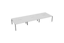 Kestral White 6 Person Double Bench Desk -Furniture Sale Shop cb1680cosvwh6p front 45