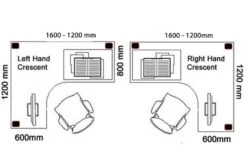 Kestral White Panel Desk And Pedestal -Furniture Sale Shop crescent desk 1600 1200mm 3