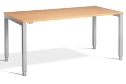 Crown Rectangular Height Adjustable Desk -Furniture Sale Shop crown silver frame beech