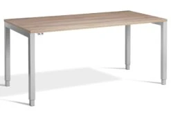 Crown Rectangular Height Adjustable Desk -Furniture Sale Shop crown silver frame grey oak