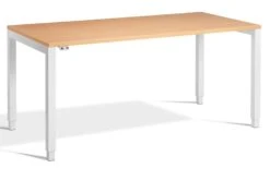 Crown Rectangular Height Adjustable Desk -Furniture Sale Shop crown white frame beech