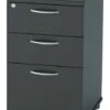 Nene Black Desk High Pedestal -Furniture Sale Shop desk high pedestal