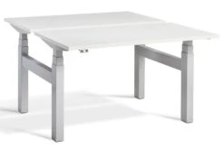Duo Two Person Height Adjustable Desk -Furniture Sale Shop duo silver frame white