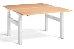 Duo Two Person Height Adjustable Desk -Furniture Sale Shop duo white frame beech