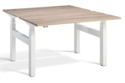 Duo Two Person Height Adjustable Desk -Furniture Sale Shop duo white frame grey nebraska oak