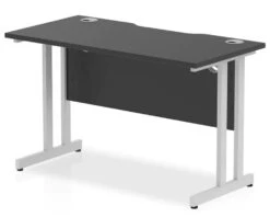 Optima Black Rectangular Cantilever Desk -Furniture Sale Shop dynamic optima black cantilever desk silver leg 1