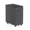 Optima Black Slimline Mobile Pedestal -Furniture Sale Shop dynamic optima black slimline 3 drawer ped 1