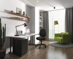 Optima Black Rectangular Cantilever Desk -Furniture Sale Shop dynamic optima black slimline 3 drawer ped 2