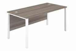 Kestral Grey Oak 1 Person Single Bench Desk -Furniture Sale Shop goal post white 1