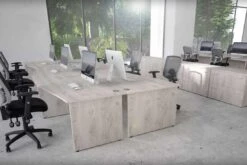 Gladstone Grey Oak Semi-circle Table 1600 Box Frame Leg -Furniture Sale Shop grey oak office 3