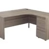 Kestral Grey Oak Corner Panel Desk And Pedestal