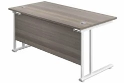 Kestral Grey Oak Rectangular Cantilever Desk 19 Kestral Grey Oak Rectangular Cantilever Desk -Furniture Sale Shop grey oak top white frame 1