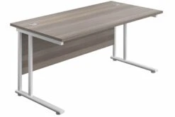Kestral Grey Oak Rectangular Cantilever Desk 15 Kestral Grey Oak Rectangular Cantilever Desk -Furniture Sale Shop grey oak top white frame 3