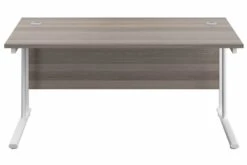 Kestral Grey Oak Rectangular Cantilever Desk 22 Kestral Grey Oak Rectangular Cantilever Desk -Furniture Sale Shop grey oak top white frame 4