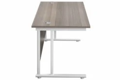 Kestral Grey Oak Rectangular Cantilever Desk 23 Kestral Grey Oak Rectangular Cantilever Desk -Furniture Sale Shop grey oak top white frame 5