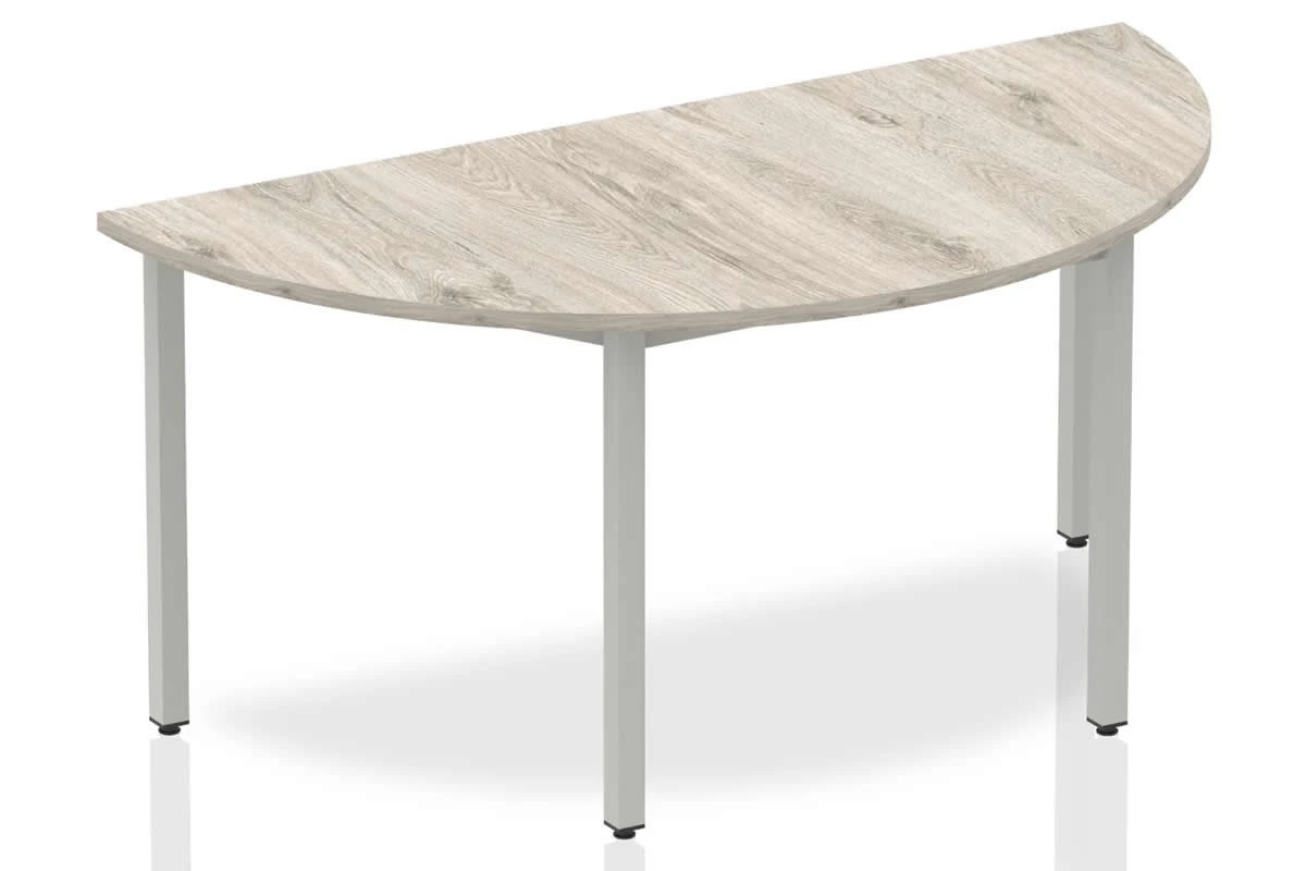 Gladstone Grey Oak Semi-Circle Table 1600 Post Leg 3 Gladstone Grey Oak Semi-Circle Table 1600 Post Leg