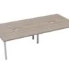 Kestral Grey Oak 4 Person Double Bench Desk -Furniture Sale Shop hawk 4 person bench desk grey oak
