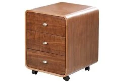 Curve Pedestal -Furniture Sale Shop helsinki 3 drawer ped walnut 1