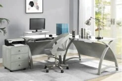 Curve Computer Desk -Furniture Sale Shop helsinki computer desk1300mm grey 3
