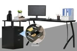 Alice Black Corner Desk -Furniture Sale Shop homcom black computer table corner desk 10