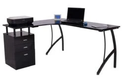 Alice Black Corner Desk -Furniture Sale Shop homcom black computer table corner desk 2
