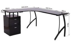 Alice Black Corner Desk -Furniture Sale Shop homcom black computer table corner desk 3