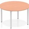 Price Point Circle Table 1200 Beech Post Leg Silver -Furniture Sale Shop impulse circle table 1200 beech box frame leg silver
