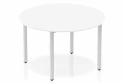 Polar White 1200 Circle Table Box Frame Leg
