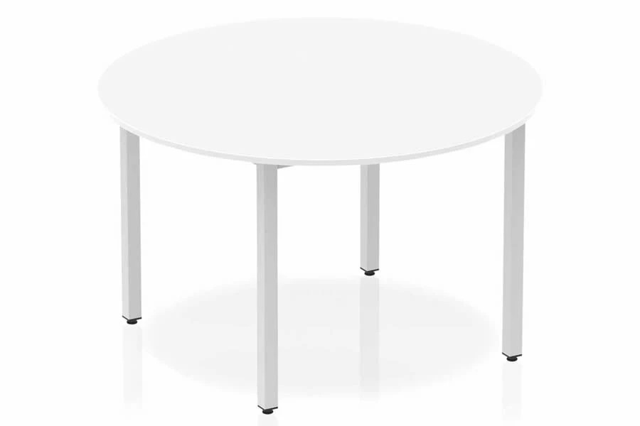 Polar White 1200 Circle Table Box Frame Leg 3 Polar White 1200 Circle Table Box Frame Leg