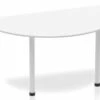 Polar White Semi-circle Table 1600 Post Leg -Furniture Sale Shop impulse semi circle table 1600 white post leg silver