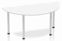 Polar White Semi-circle Table 1600 Post Leg