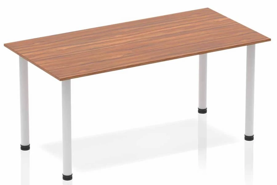 Nova Walnut Straight Table Post Leg Silver 4 Nova Walnut Straight Table Post Leg Silver - Image 2