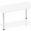 Polar White Straight Table Post Leg -Furniture Sale Shop impulse straight table 1600 white post leg silver